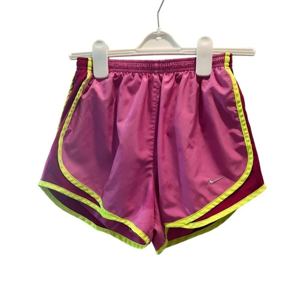 Nike Dri-FIT Tempo Running Shorts Pink Neon Trim Women’s Size Small
